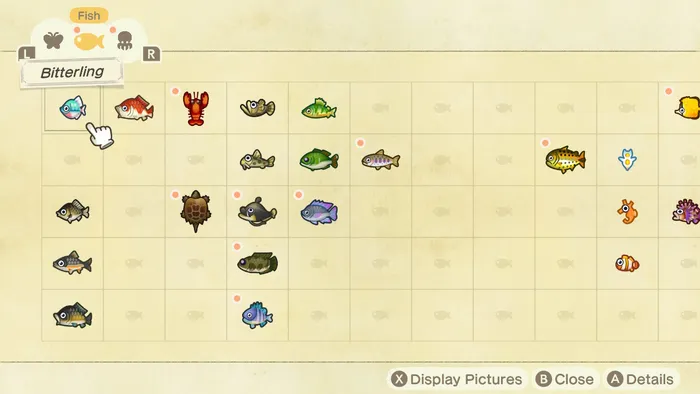 The Critterpedia from Animal Crossing: New Horizons.